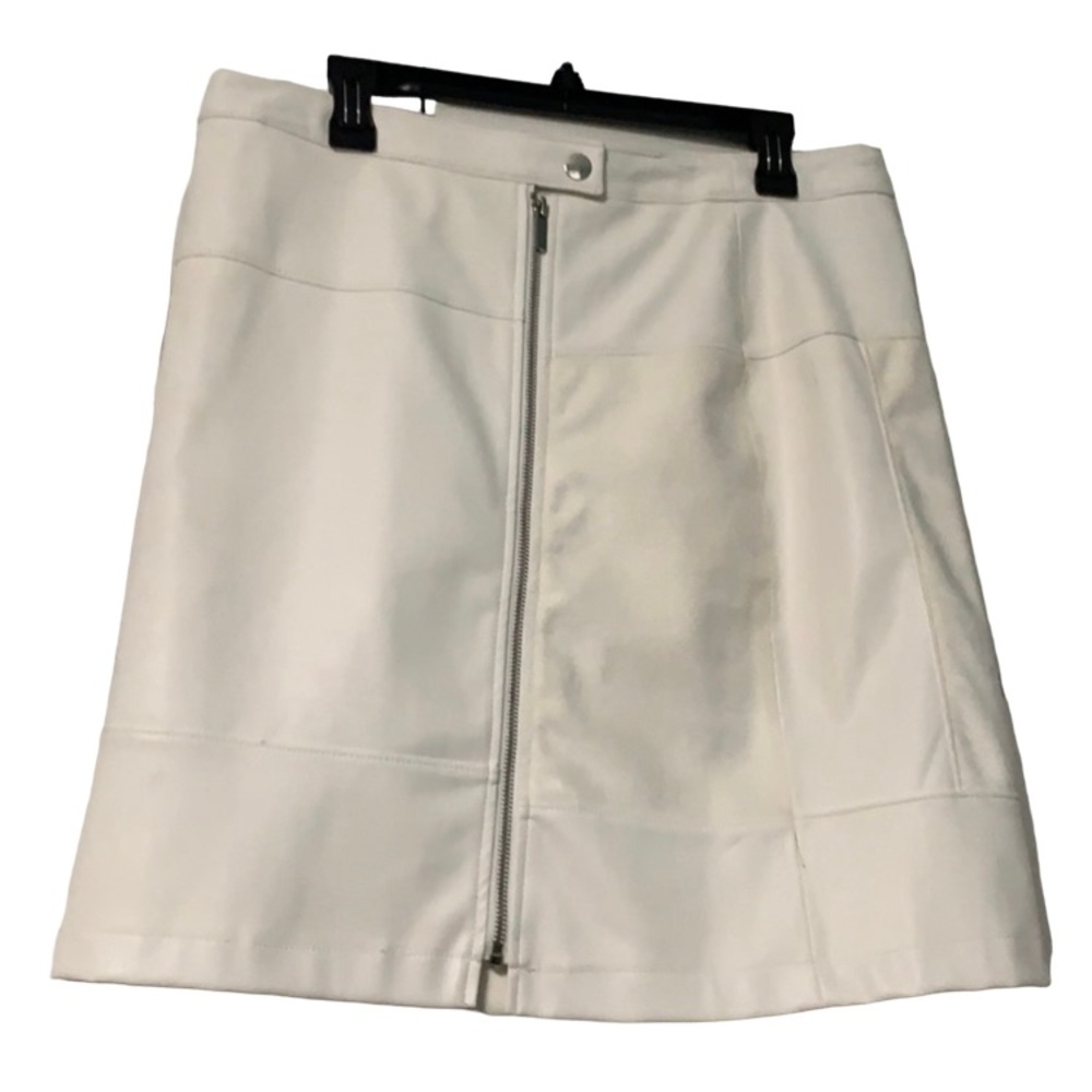 White patchwork vegan leather mini. 12